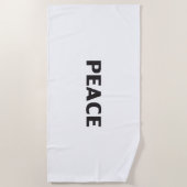 平和白黒シンプル ビーチタオル (正面)