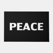 平和白黒ミニマルモダンシンプルリストエレガント ドアマット (正面)