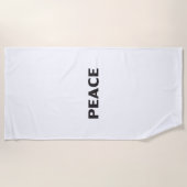 平和白黒ミニマルモダンシンプルリスト ビーチタオル (正面)