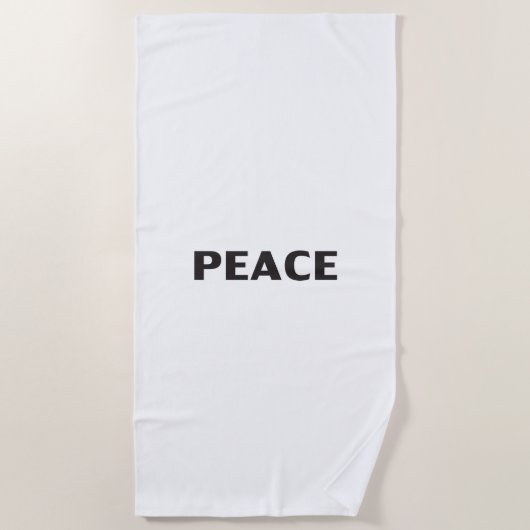 平和白黒ミニマルモダンシンプルリスト ビーチタオル (正面)
