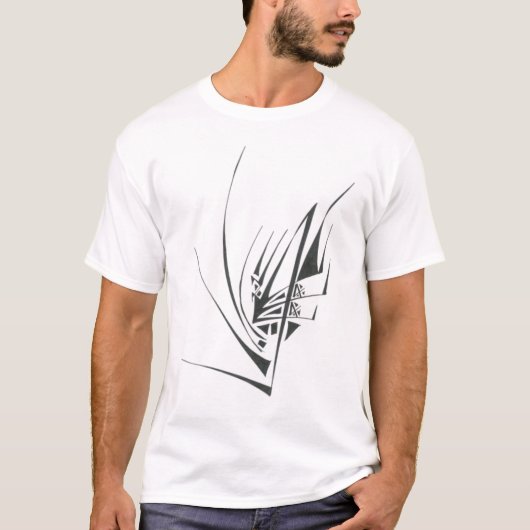 平和白黒抽象芸術トバルタトゥーアート Tシャツ (正面)