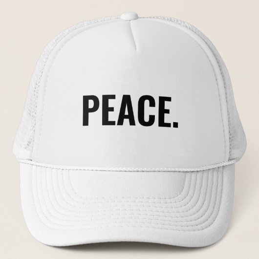 平和白黒文字ミニマルアンチ戦争 キャップ (正面)