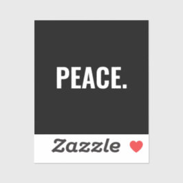 平和白黒文字ミニマルアンチ戦争 シール