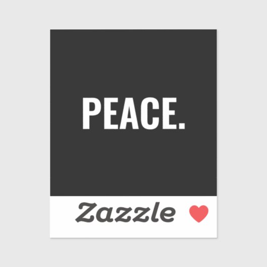 平和白黒文字ミニマルアンチ戦争 シール (シート)