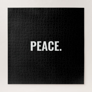 平和白黒文字ミニマルアンチ戦争 ジグソーパズル