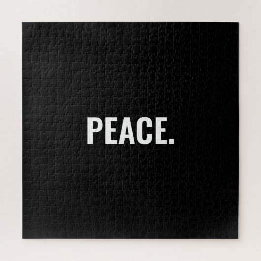 平和白黒文字ミニマルアンチ戦争 ジグソーパズル (縦)