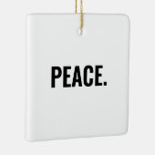 平和白黒文字ミニマルアンチ戦争 セラミックオーナメント (右)