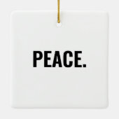 平和白黒文字ミニマルアンチ戦争 セラミックオーナメント (裏面)