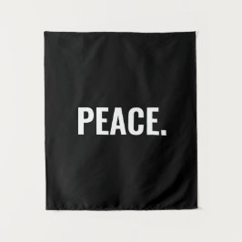 平和白黒文字ミニマルアンチ戦争 タペストリー