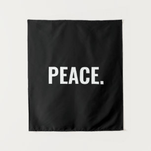 平和白黒文字ミニマルアンチ戦争 タペストリー