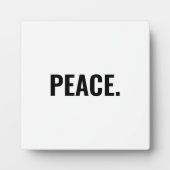平和白黒文字ミニマルアンチ戦争 フォトプラーク (正面)
