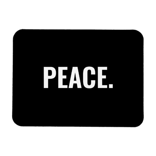 平和白黒文字ミニマルアンチ戦争 マグネット (横)