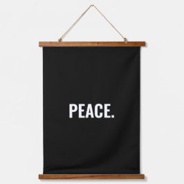 平和白黒文字ミニマルアンチ戦争 吊り下げ型タペストリー
