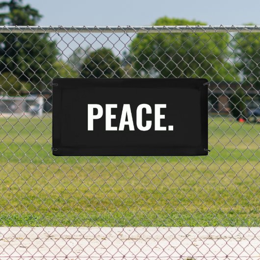 平和白黒文字ミニマルアンチ戦争 横断幕 (インサイチュ)
