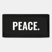 平和白黒文字ミニマルアンチ戦争 横断幕 (横)