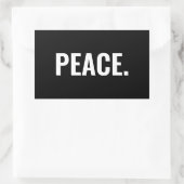 平和白黒文字ミニマルアンチ戦争 長方形シール (バッグ)