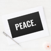 平和白黒文字ミニマルアンチ戦争 長方形シール (封筒)