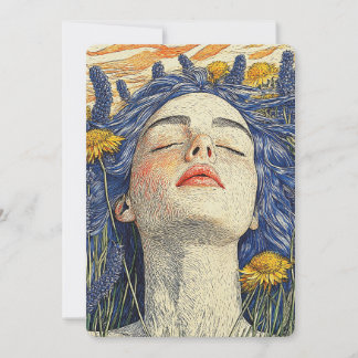 平和的なドリーム青いヘアラベンダー 招待状