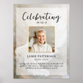 平和的なドーブ（鳩）の生命のお祝い写真　葬儀 ポスター (正面)