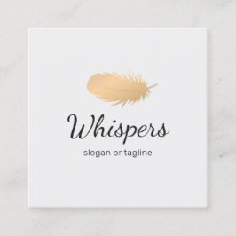 平和的なバラ金ゴールド羽毛ロゴ スクエア名刺