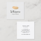 平和的なバラ金ゴールド羽毛ロゴ スクエア名刺 (正面/裏面)