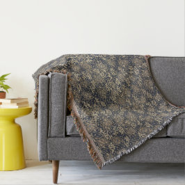 平和的なブルー&クリームろうけつ染めブランケット スローブランケット