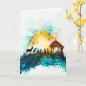 平和的な出生水彩 カード (黄色い花)