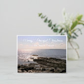 平和的な大西洋の海・クリスマスの写真 箔シーズンポストカード (立ち正面)