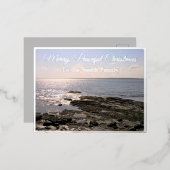 平和的な大西洋の海・クリスマスの写真 箔シーズンポストカード (正面/裏面)