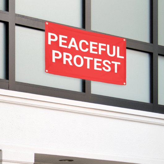 平和的な抗議バナー 横断幕 (ビルの外側)