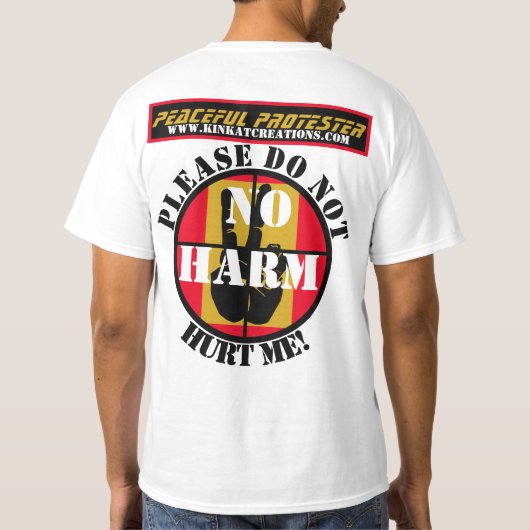 平和的な抗議者 Tシャツ (裏面)