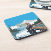 平和的な朝の魚釣りから波止場 コースター (左側)