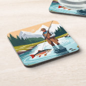 平和的な朝の魚釣りウォーディングマウンテンクリーク コースター (左側)