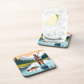 平和的な朝の魚釣りウォーディングマウンテンクリーク コースター (右側)