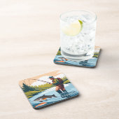 平和的な朝の魚釣りウォーディングマウンテンクリーク コースター (右側)