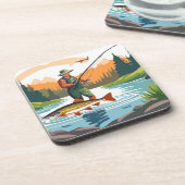 平和的な朝の魚釣りウォーディングマウンテンクリーク コースター (左側)