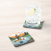 平和的な朝の魚釣りウォーディングマウンテンクリーク コースター (右側)