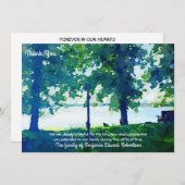 平和的な湖のシーン – 悔やみや弔慰サンキューカード 招待状 (正面/裏面)