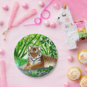 平和的な若いベンガルタイガー紙プレート ペーパープレート (パーティー)