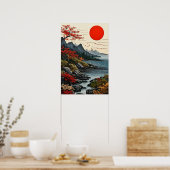 平和的な風景装飾 山と森 🌲 ポスター (キッチン)