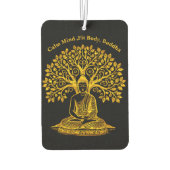 平和的に瞑想する木の下の金仏 カーエアーフレッシュナー (裏面)