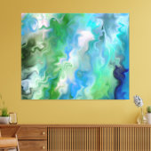 平和的アクアマリン抽象芸術1.7 キャンバスプリント (インサイチュ (リビング))