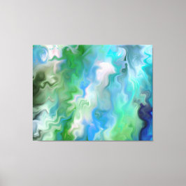平和的アクアマリン抽象芸術1.7 キャンバスプリント