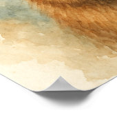 平和的キャピバラウォーターカラーポートレート ポスター (角)