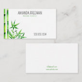 平和的グリーンバンブーマッサージセラピスト 名刺 (正面/裏面)