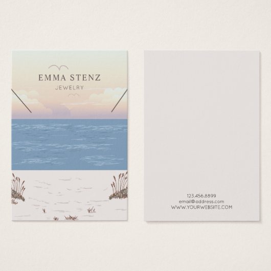 平和的ビーチテーマネックレスディスプレイカード (正面&裏面)