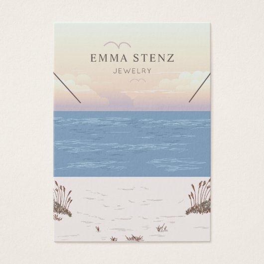 平和的ビーチテーマネックレスディスプレイカード (正面)