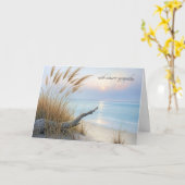 平和的ビーチモーニング悔やみや弔慰 カード (黄色い花)