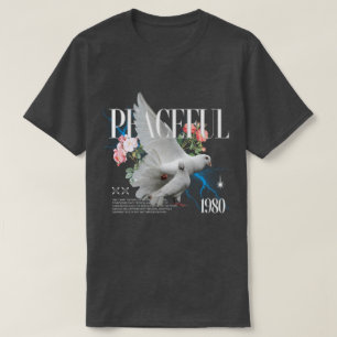 平和的プリント Tシャツ