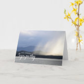 平和的マウンテンズアラスカスケープ悔やみや弔慰 カード (黄色い花)